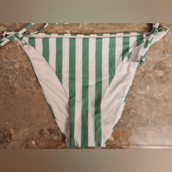 XL 💚SALE VS Swim Side Tie Cheeky Bikini Bottom Green Cabana - Picture 1 of 2